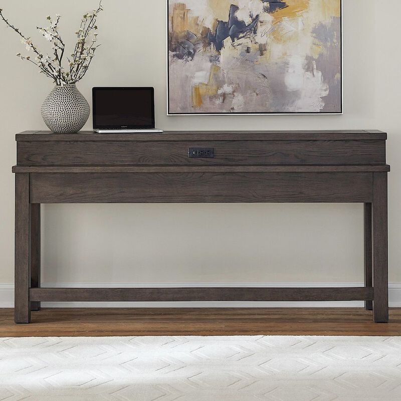 Liberty Furniture Console Bar Table with Charging Station - Satin Espresso image number 1