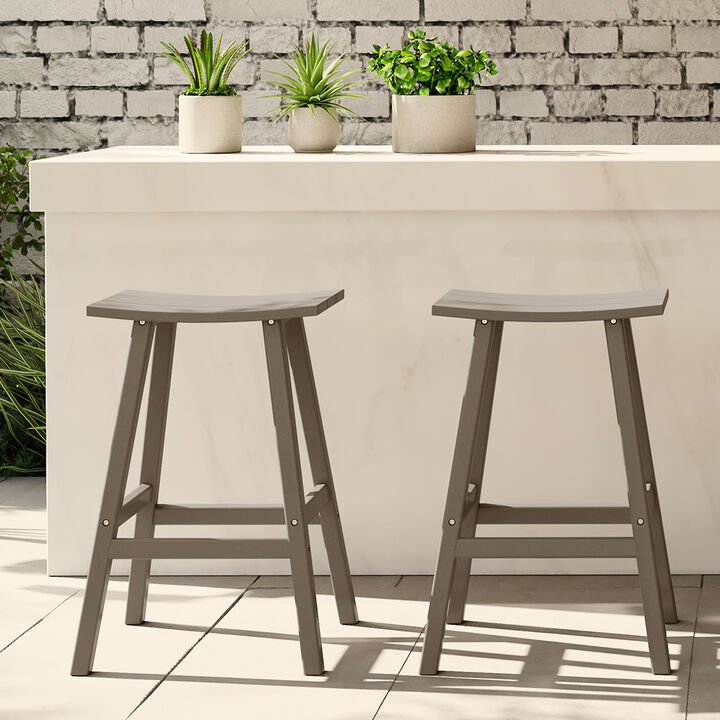 WestinTrends 2 piece set of 29" height Outdoor / Patio Saddle bar stools