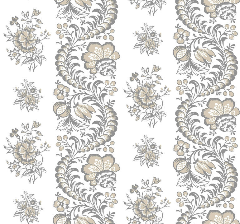 Beaumont Charcoal Floral Stripe Wallpaper