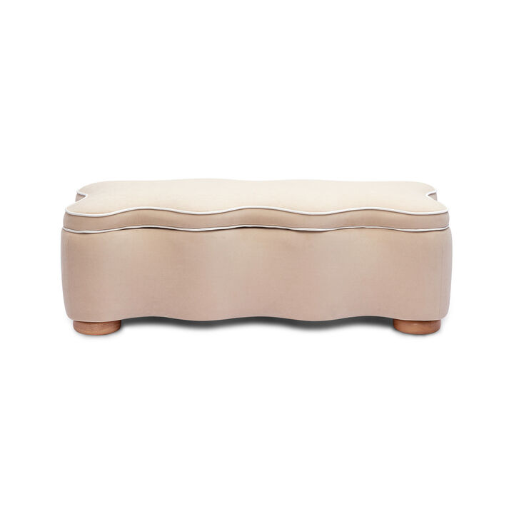 Thalia Pink Performance Velvet Storage Bench