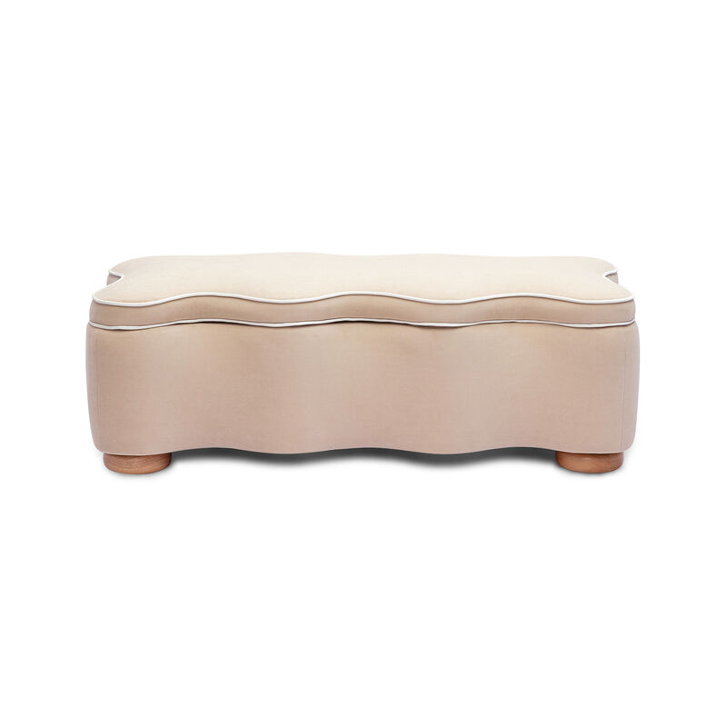 Thalia Pink Performance Velvet Storage Bench image number 0