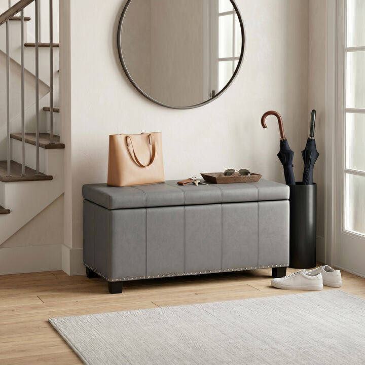 Simpli Home Amelia Storage Ottoman Bench
