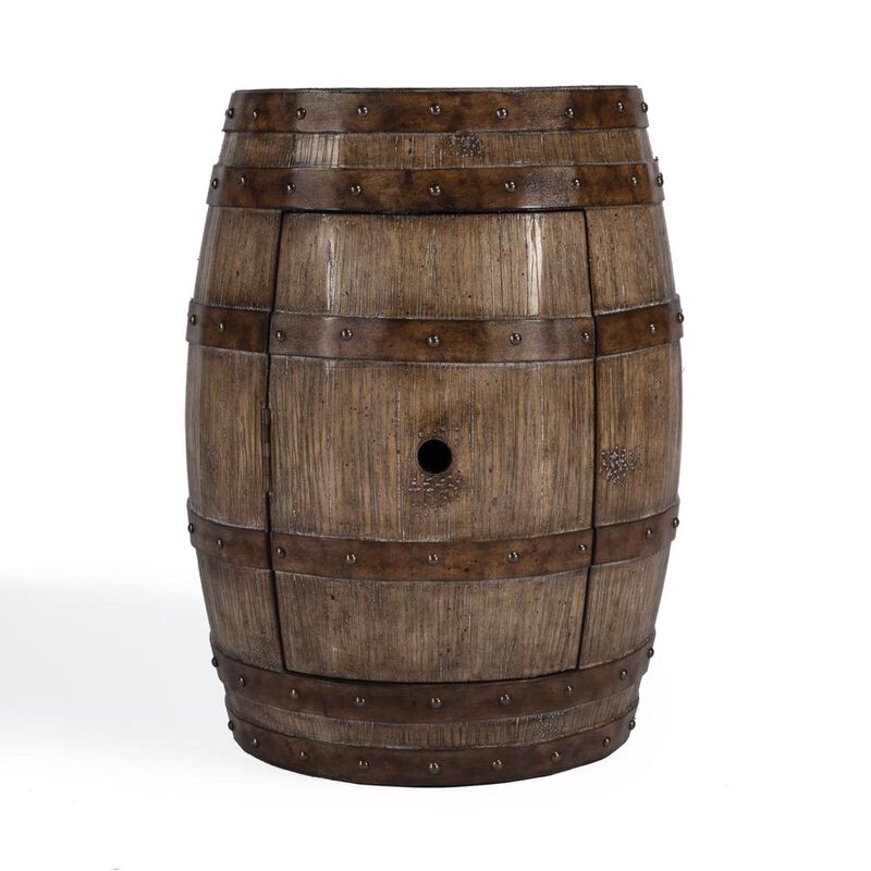 Butler Specialty Lovell Rustic Barrel Side Table, Medium Brown