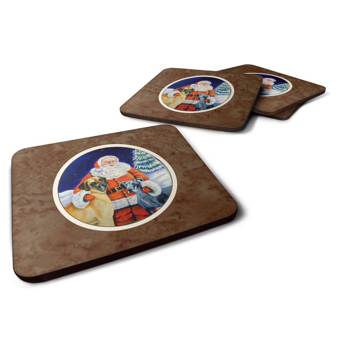 Caroline's Treasures 7232FC Santa Claus With Great Dane Foam Coasters (Set of 4), 3.5, Multicolor