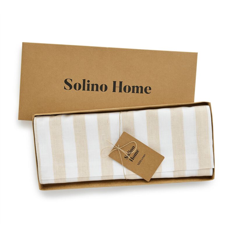 Solino Home Sorrento Stripe Linen Table Runner image number 5