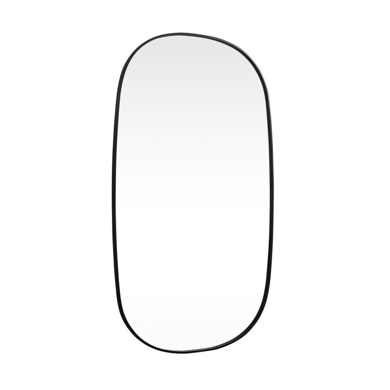 Elegant Decor Metal Frame Oval Mirror 36x60 Inch in Black