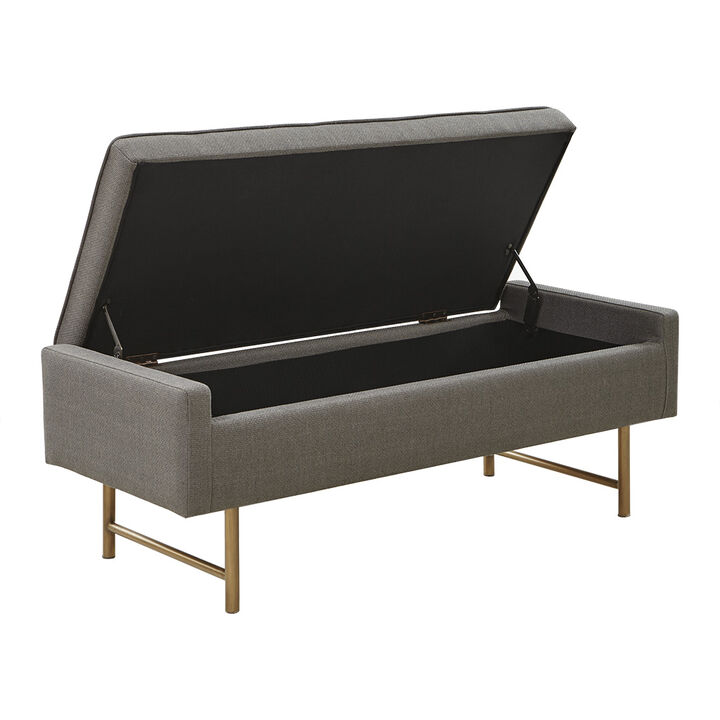 Gracie Mills Harvey Upholstered Accent Bench with Metal legs