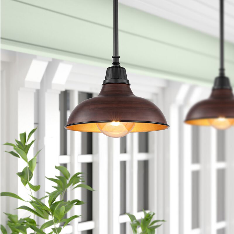 Jasper Farmhouse Industrial Indoor/Outdoor Iron LED Pendant
