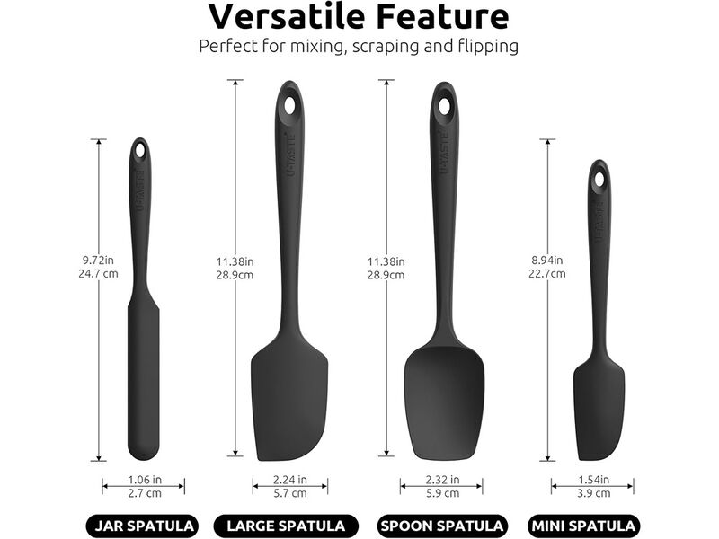 U-Taste Silicone Spatula Set with 600 Degrees Fahrenheit Heat Resistant