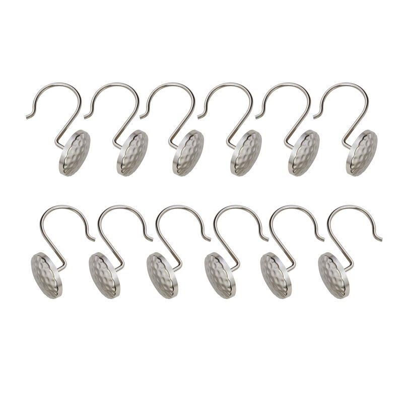 Metal Shower Curtain Hooks, Set of 12 image number 3