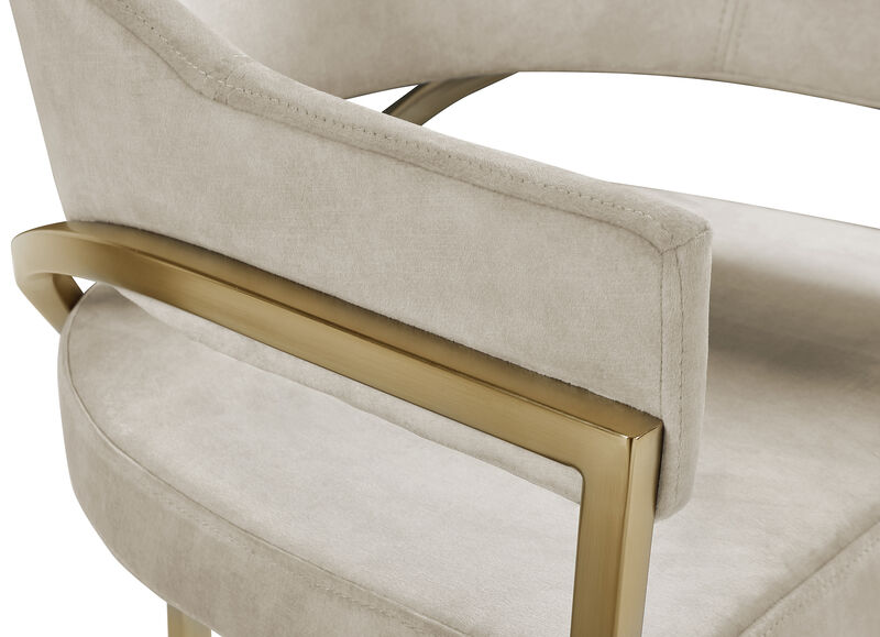 Meridian Furniture Madelyn Stone Velvet Dining Chair, Set of 2