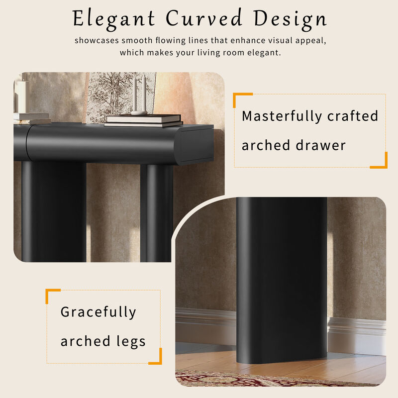 Merax  Narrow Entryway Table Modern Hallway Sofa Table with 2 Drawers