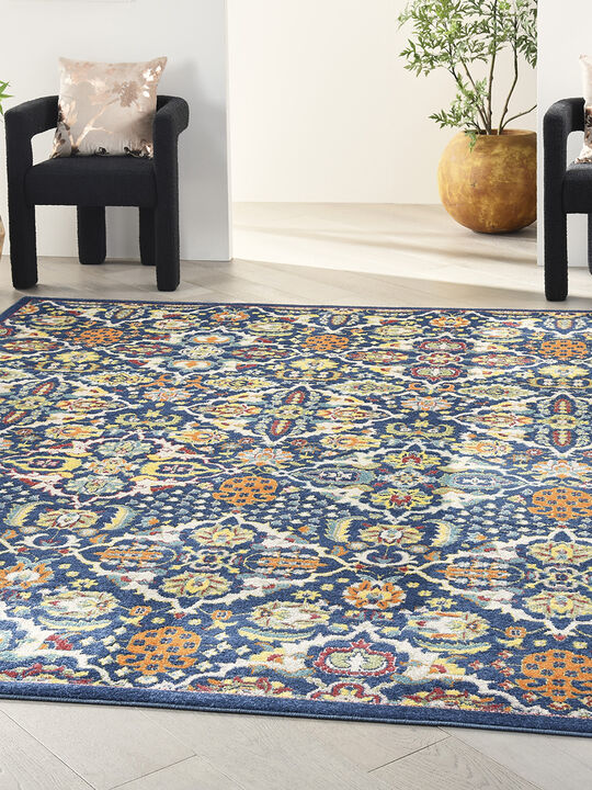Allur ALR03 Navy/Multicolor 6' x 9' Rug