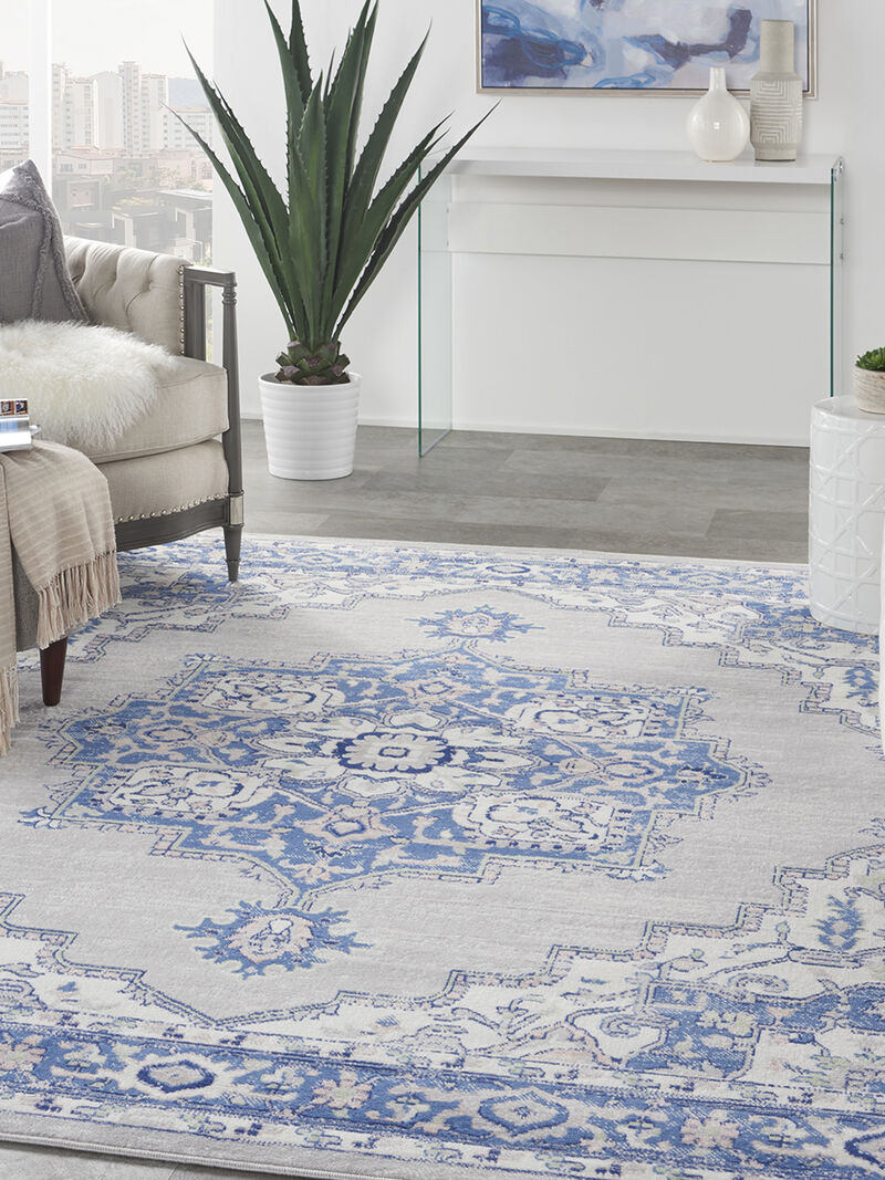 Whimsicle WHS03 Gray/Blue 7' x 10' Rug image number 7