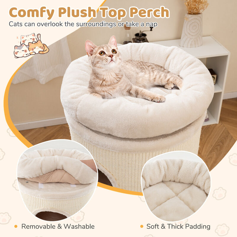 Multi-Level Cat House &ndash; 4-Story Elevated Cat Tower with Hideaway Caves image number 5
