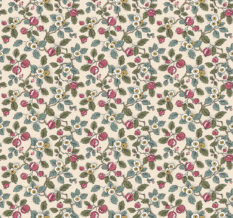 Framboise Merlot Berry Vines Wallpaper