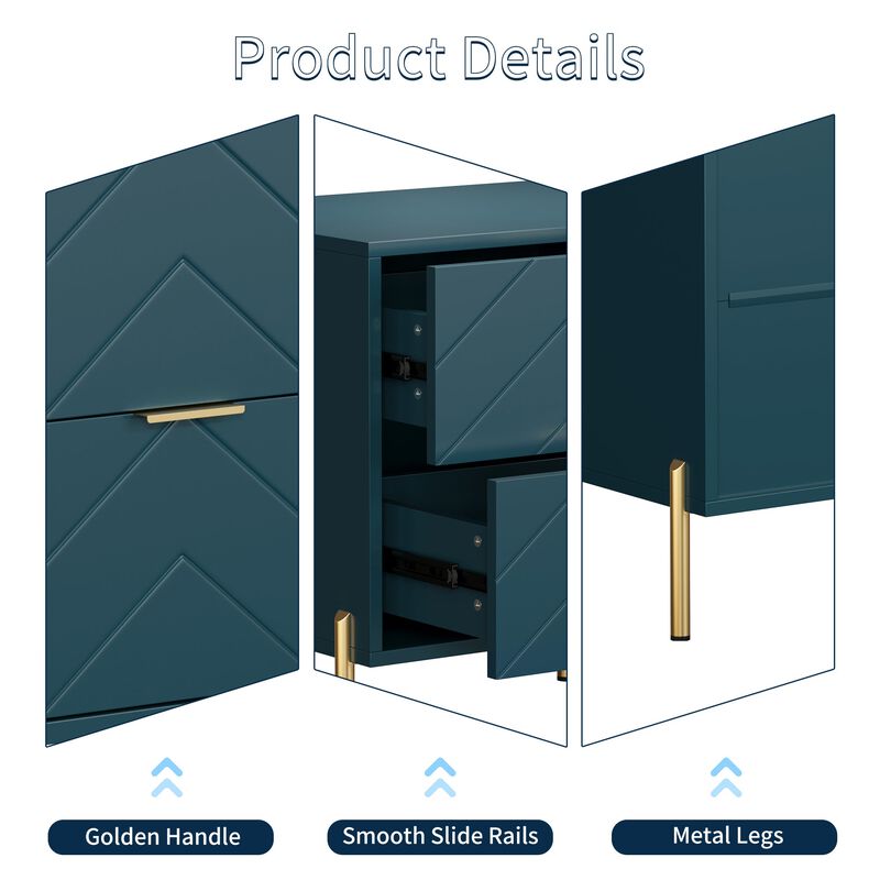 2-Drawer Nightstand With Elegant Design