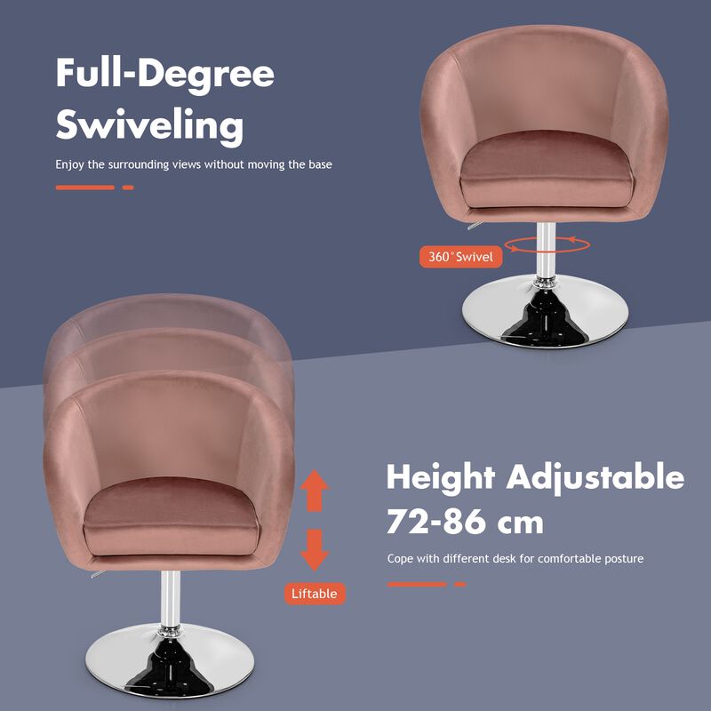 360-Degree Swivel Accent Chair with Round-Back