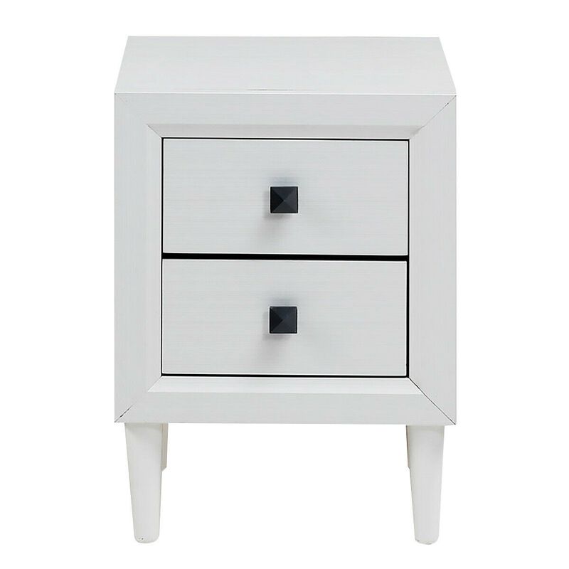 Set of 2 Multipurpose Retro Nightstand with 2 Drawers