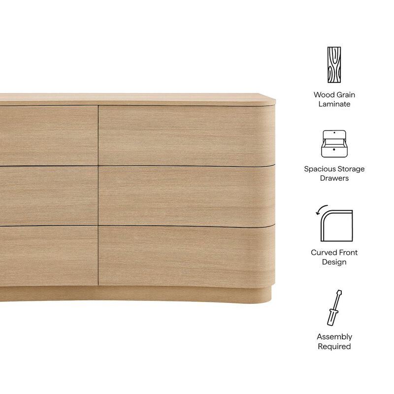 Mirae 6-Drawer Curved Dresser image number 2