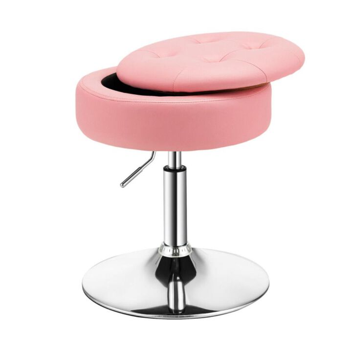 Hivvago Adjustable 360&deg; Swivel Storage Vanity Stool with Removable Tray