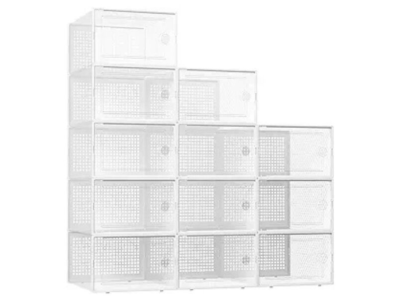 Entryway Shoe Organizer Closet Storage White Xx Large Boxes image number 0