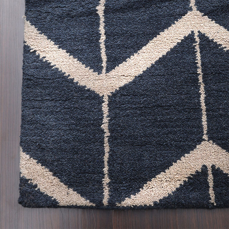 HAND KNOTTED WOOL Geometric AREA RUGS  - Rectangle Shape, Geometric Modern, Medium Pile Handmade Area Rugs for Living Room, Bed Room (N01052) image number 4