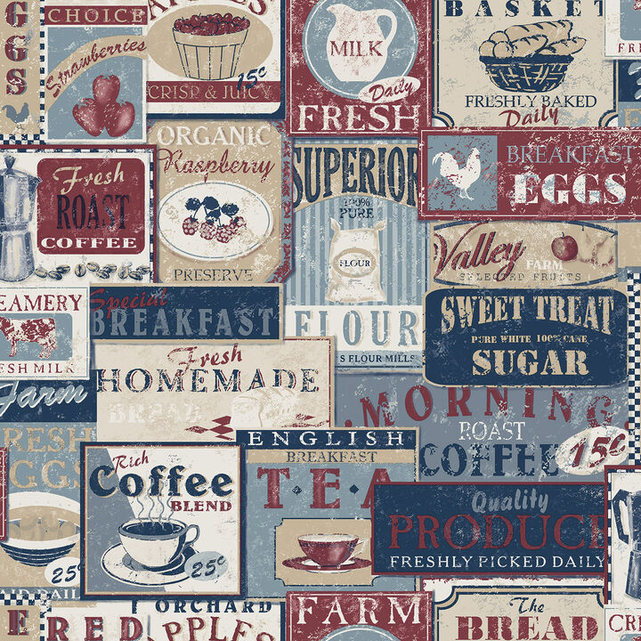 Kitchen Recipes Novelty Blue Wallpaper G12299