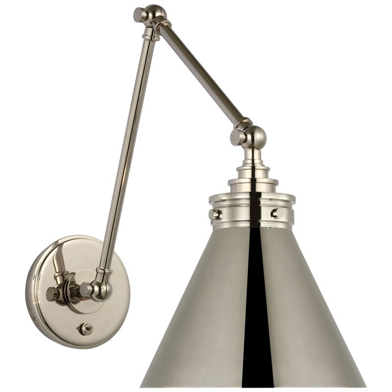Parkington Double Library Wall Light in Polished Nickel