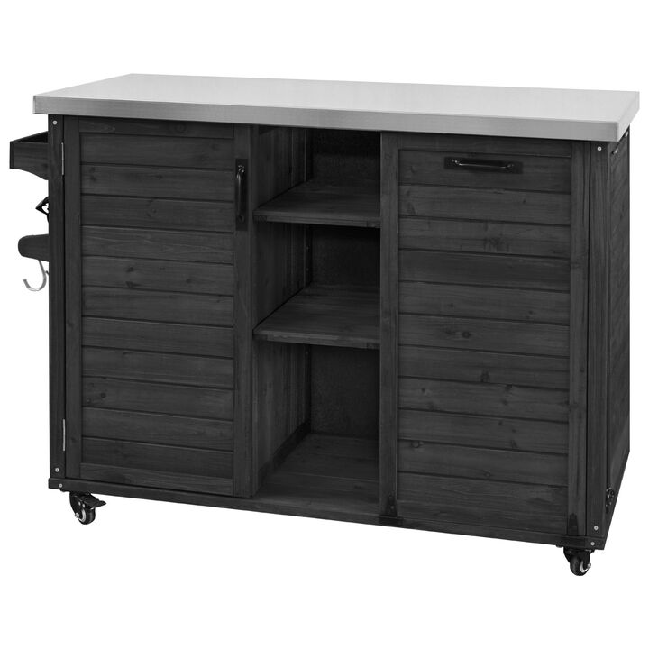 ELEMENT ACE Large Outdoor Kitchen Island with Foldable Grill Table and Ample Storage Space for Patio Entertaining