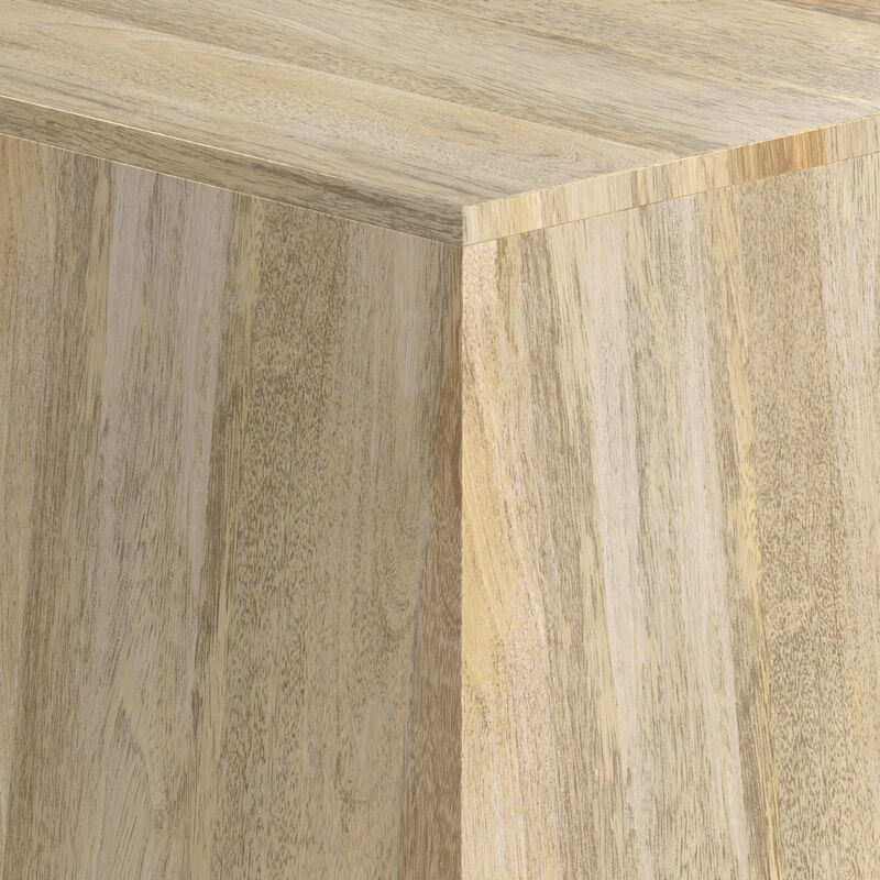 Terry SOLID MANGO WOOD 16 inch Wide Irregular Contemporary Side Table in Natural, Fully Assembled