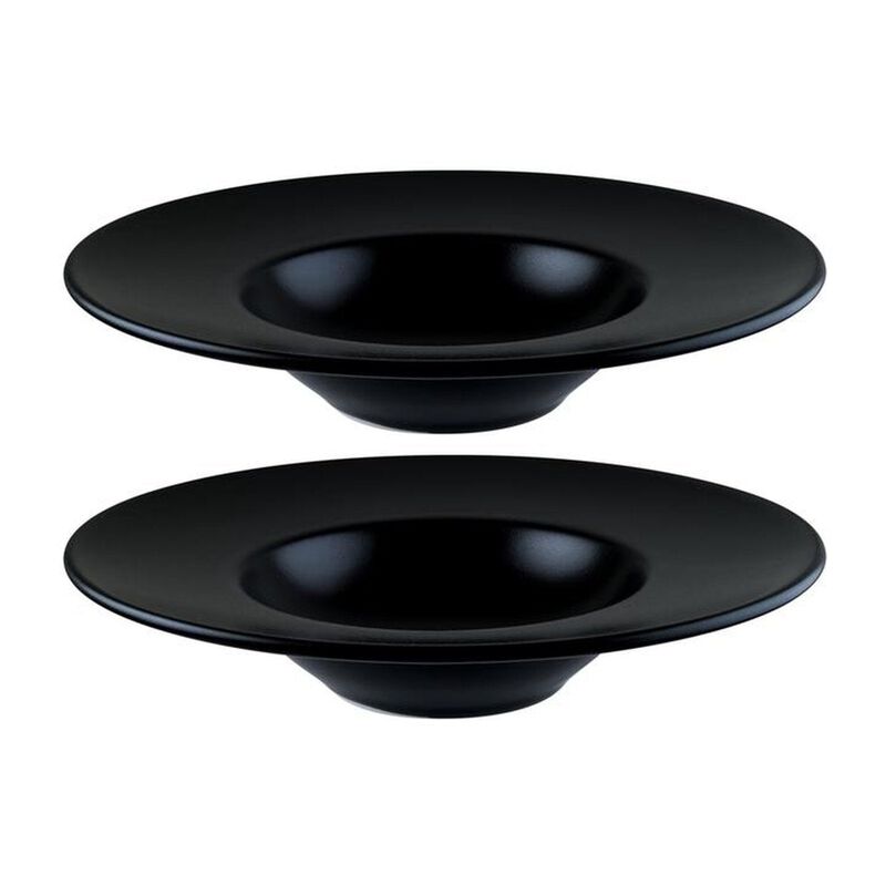 Notte dia.11" h:2.5" 14 oz. Round Black Vitrified Bowl (Set of 2) image number 0