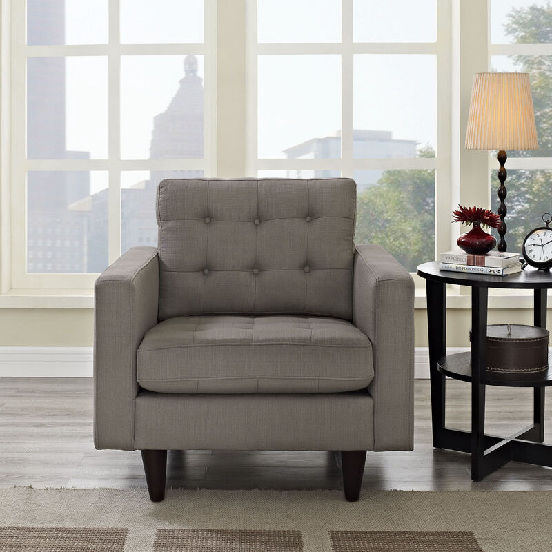 Empress Upholstered Fabric Armchair Gray EEI-1013-GRA image number 1