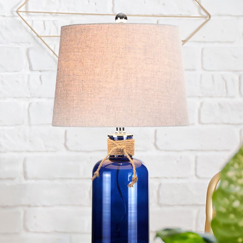 Azure Glass Bottle LED Table Lamp