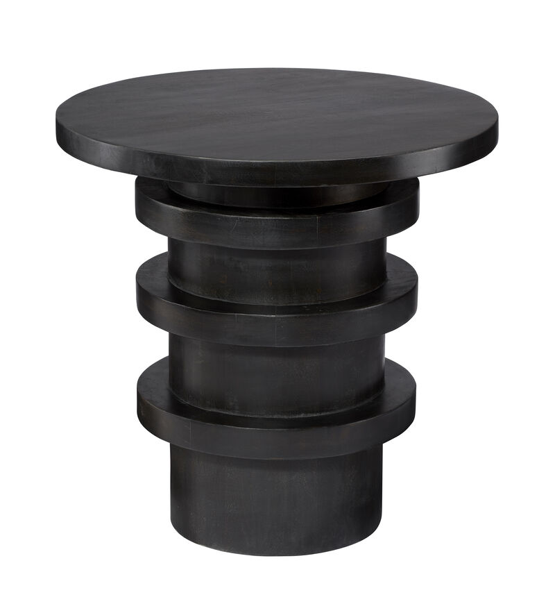 Revolve Wood Side Table, Charcoal