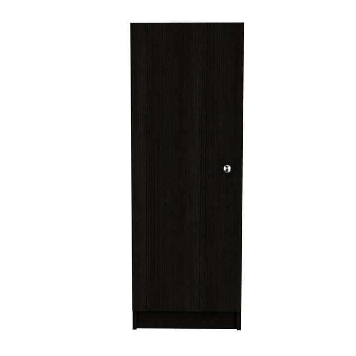 Belleria Single Door Pantry with Four Interior Shelves  -Black