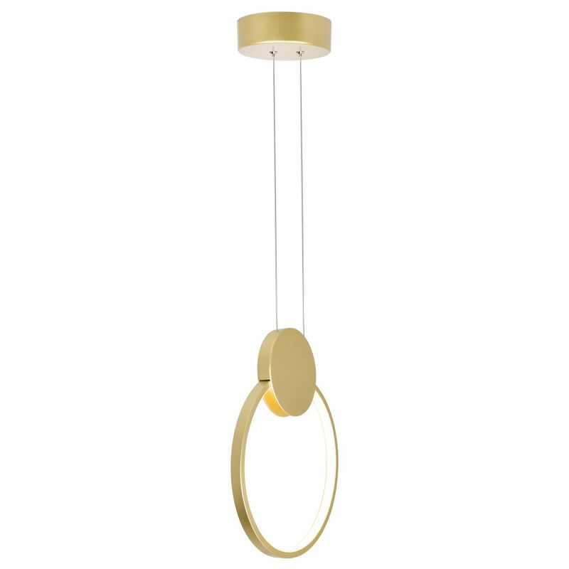 Pulley 12 in LED Satin Gold Mini Pendant
