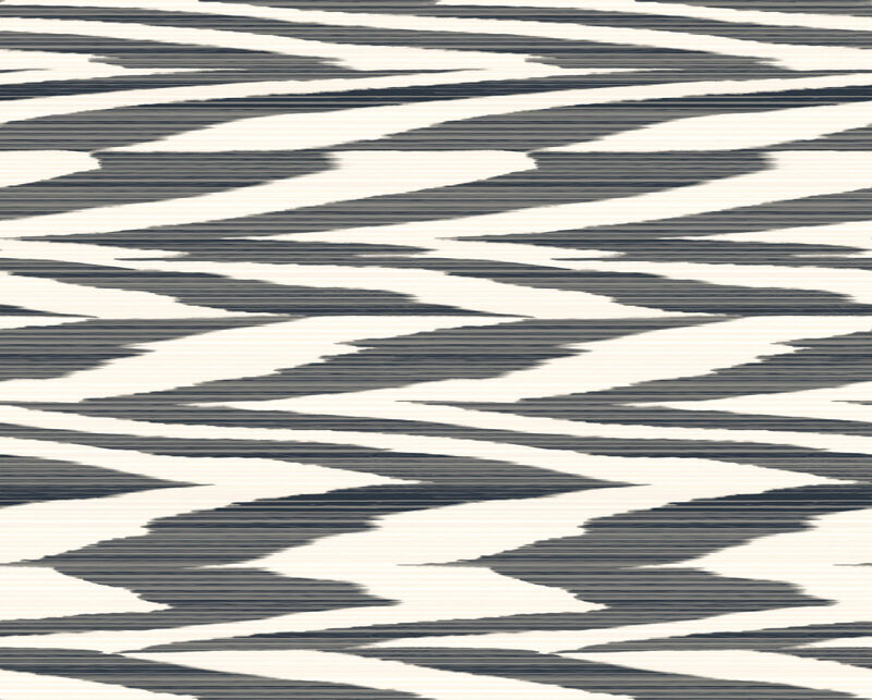 Flamed Zig Zag Black Peel & Stick Wallpaper image number 0