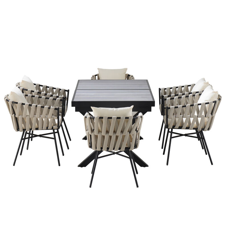 Merax Outdoor Patio Dining Table Chairs Set