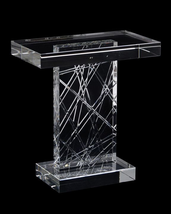 Etched Crystal Accent Table