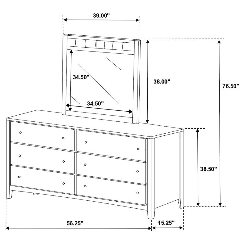 Coaster Co. of America Carlton 6-drawer Dresser with Mirror Cappuccino image number 1