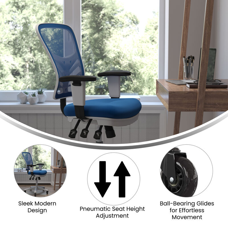 Nicholas Mid-Back   Mesh Multifunction Executive Swivel Ergonomic Office Chair with Adjustable Arms and Transparent Roller Wheels