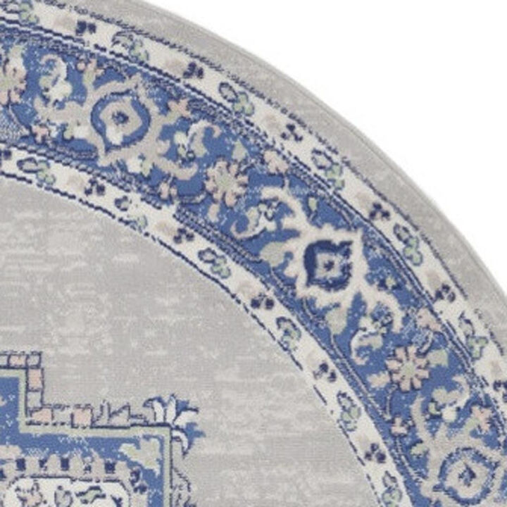 HomeRoots Floral Round Rug