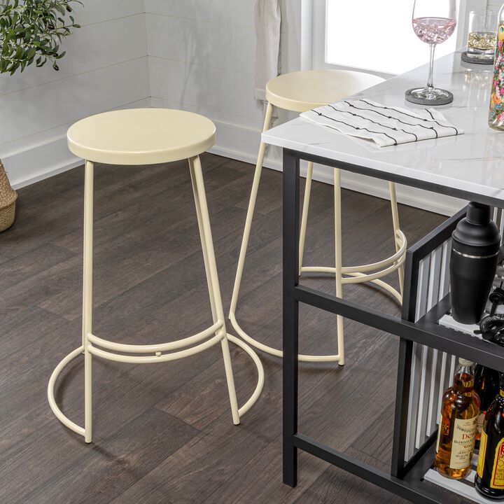 Hula Modern Designer Iron Curved Backless Bar Stool