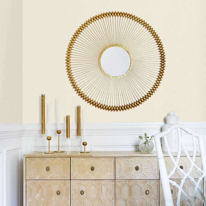 Sydney Cream Faux Linen Wallpaper (Set of 2)