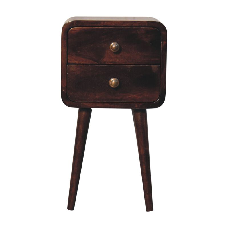 Artisan Furniture Solid Wood Mini California Walnut Curved Bedside