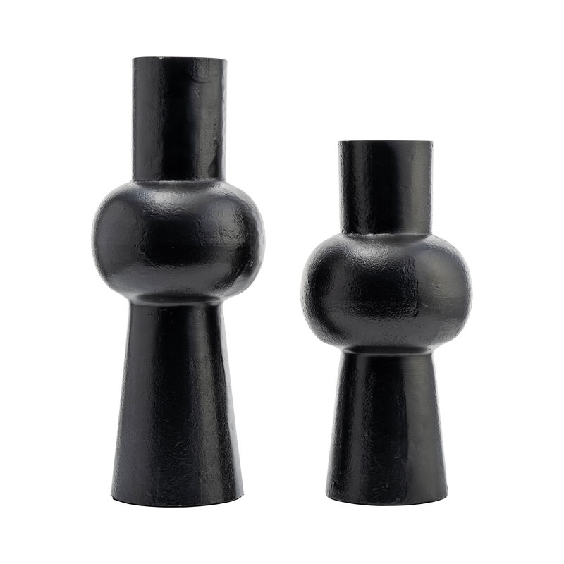 Metal,12"h, Mid Ellipsoid Vase,black image number 5