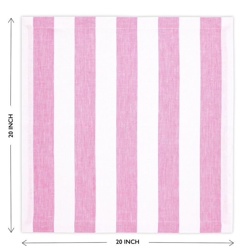 Linen Dinner Napkins - Cabana Stripe image number 2