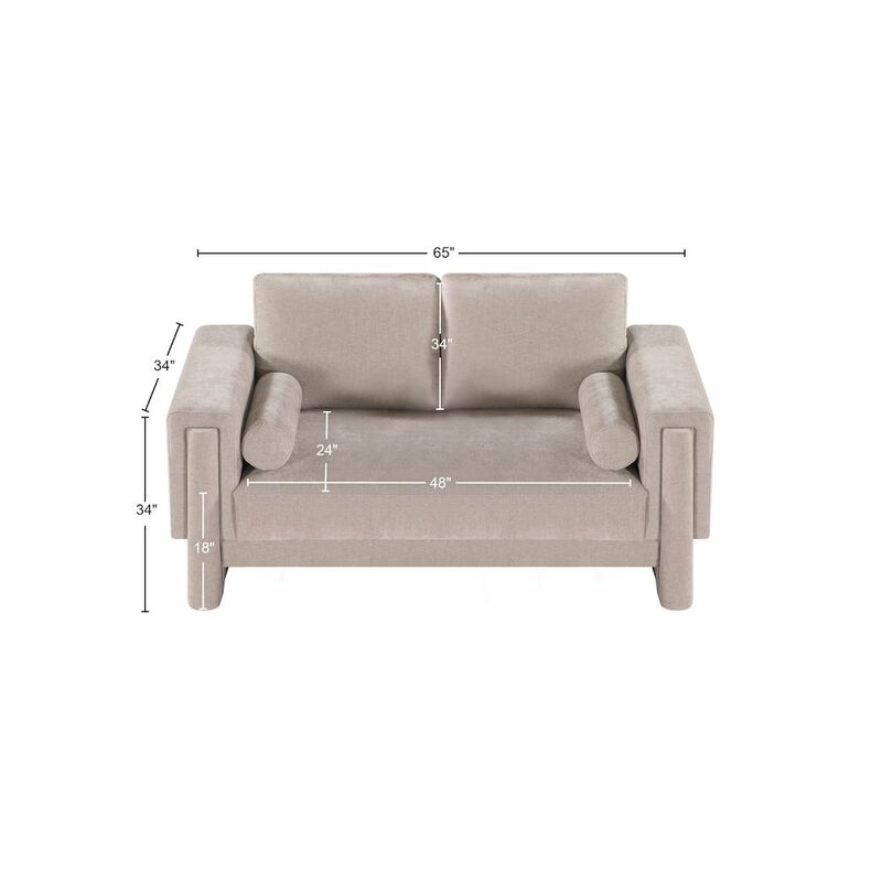 Meridian Furniture Madeline Beige Chenille Fabric Loveseat