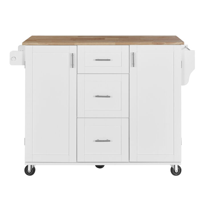 Merax Modern Kitchen Cart Rolling Kitchen Island with Storage